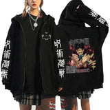 Autumn Zip Up Jacket Anime Jujutsu Kaisen Zip Plus Size Hoodie Streetwear Men Women Sweatshirts Harajuku Unisex Casual Clothing