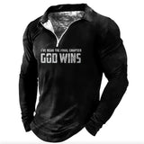 Christian T Shirts Collar Polo Golf Letter Clothing Men's Tops Turndown Jesus Christ Cross 3D Print Long Sleeve Zipper Vintage