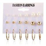 Faux Pearl Stud Earrings Set 15 Pairs Women's Earrings Korean Fashion Simple Tassel Earrings for Girls Women Ear Ring