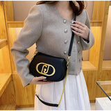 Fashion Saddle Bags Shoulder Bags For Women New Trendy Spring Handbags Metal Chain Cross Body Bags Solid Color Flap Handbags