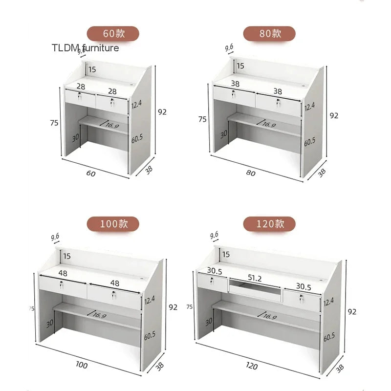 Modern Reception Desks Office Furniture Simple Bar Counter Commercial Clothing Store Cashier Desk Barber Shop Reception Desks