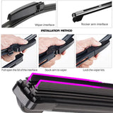 Car Windshield Wiper Blades Universal Soft Double Layer Rubber Frameless Bracketless Brushes Accessories Windscreen Window Front