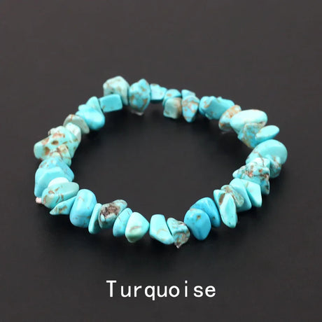 Natural Crystal Gemstone Irregular Energy Stone Bracelet Beads Chips Jewelry Amethys Aquamarine Rose Quartz Bracelets for Women