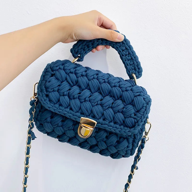 DIY Knitted Handbag Wallet Fashion Rope Woven Ladies Handbag Designer Casual Chain Shoulder Messenger Bag