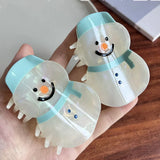 Muweordy Cartoon Cute Snowman Acetate Claw Clip Crab Hair Clip Hair Accessories for Women Girl Korean Style Popular Hair Catches