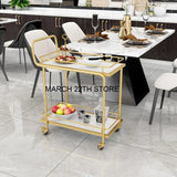 Hotel Sideboards Trolley Rolling Utility Gold Serving Food Trailer Trolley Bar Tables Outdoor Cabeceros Restaurant Furiture