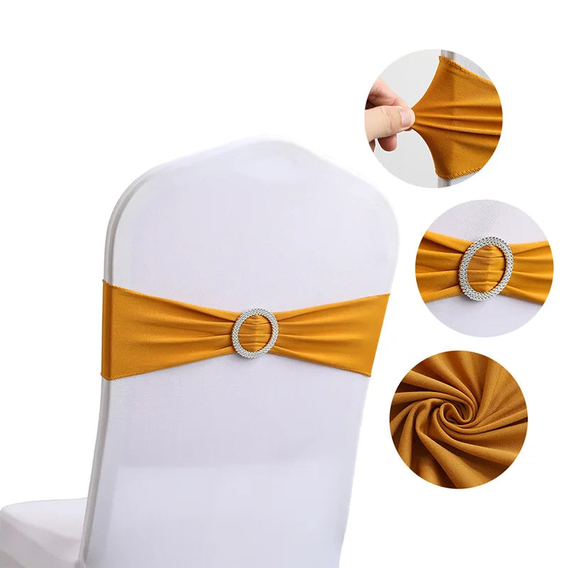 10pcs/set Ribbon Bowknot Hotel Multifunctions Solid Color Dining Chair Sashes Wedding Banquet Party Decorations Hote Home Decor