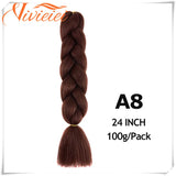 6 Pcs 24” Synthetic Braiding Hair Pink Jumbo Braids Hairstyles Purple Blue Blonde Ombre Hair Extensions For Women 100G/Pack