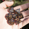 MINI PLANET Resin Dice With Sharp Edge For Dice Set Of 7 pcs Polyhedral Handmade Dice TTRPG Game D&D Dice Box Set