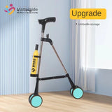 Elderly crutches with wheels Mobile  folding crutches shopping Walking aids Gifts to Elderly