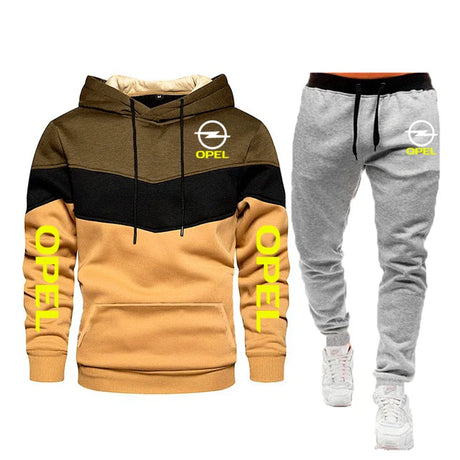 Men's Hoodie Pants Sports Suit OPEL Logo Print Casual Fleece High Quality Unisex Sportswear Jogging Suit Men's 2PCS Set