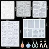 16 Styles Epoxy Casting Molds Set Silicone UV Casting Tools Kits Resin Casting Molds For Jewelry Making DIY Earring Findings