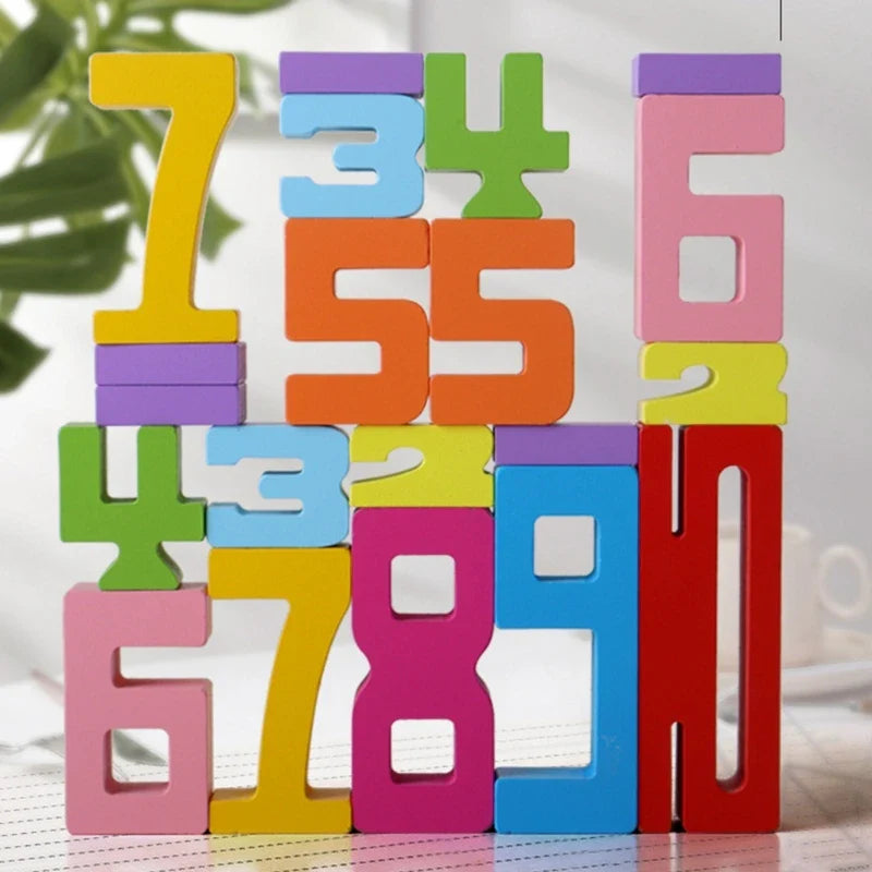 3D Digital Puzzle Number Building Block Set for Baby Montessori Stacking Toy Brain Developmental Learning Gift for Kids