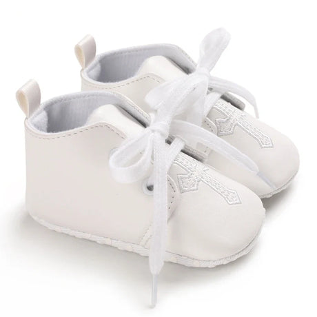 Newborn Baby Shoes Boy Girl Classical Sport Soft Sole PU Leather Multi-Color First Walker Casual Sneakers White Baptism Shoes