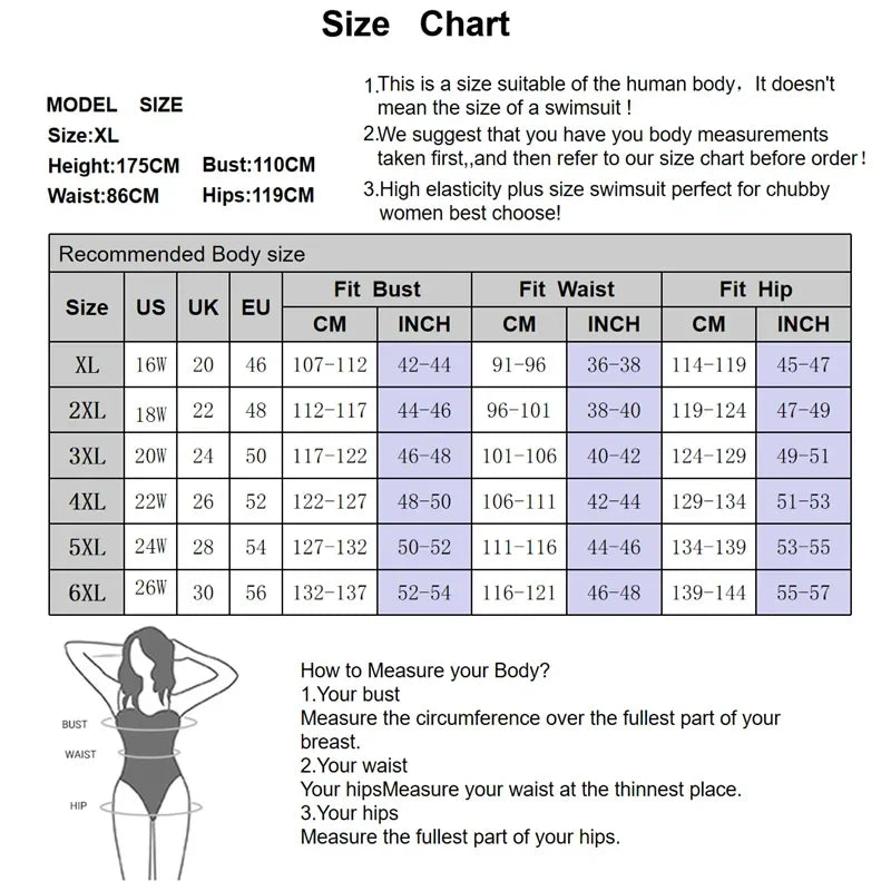 Women's Plus Size Swimsuit Stylish Swimwear One Piece Tankini V-Neck Split Hem Swim Dress Large Size Black Bodysuit Beach Wear