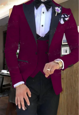 2023 Men 3 Pieces Suits For Men Custom Made Groom Groomsmen Tuxedos Wedding Men Suit Terno Masculino(Jacket+Pant+Vest)