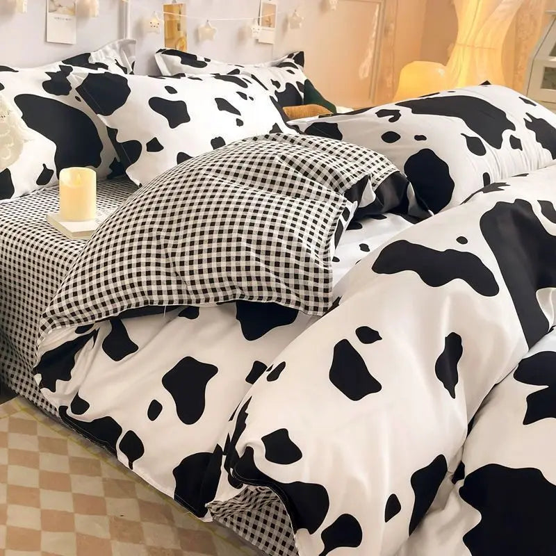 Ins Style Bedding Set Fashion Solid Color Washable Duvet Cover Without Comforter Pillowcases Sheet for Student Soft Home Textile