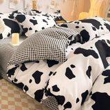 Ins Style Bedding Set Fashion Solid Color Washable Duvet Cover Without Comforter Pillowcases Sheet for Student Soft Home Textile