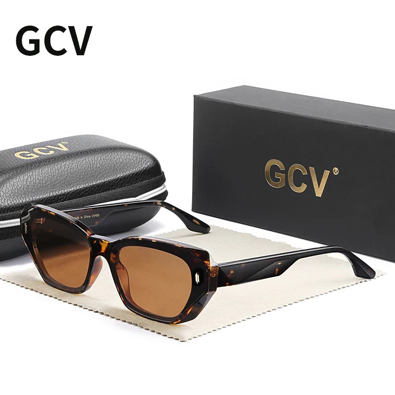 GCV Brand Acetate Cat Eye Polarized Sunglasses Women Fashion Outdoors  Eyewear Uv400 Ultraviolet-Proof Quality Of Luxury Goods