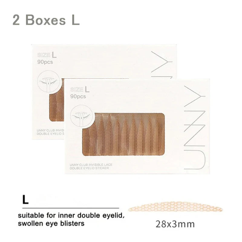 UNNY Eyelid Tape Sticker Invisible Double Fold Eyelid Lace Paste Clear Beige Stripe Self-adhesive Eye Tape Skin Care Tools