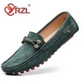 YRZL Loafers Men Big Size 48 Soft Driving Moccasins High Quality Flats Genuine Leather Shoes Men Slip-on Suede Loafers for Men