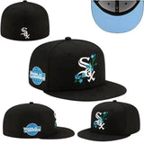 2024New Fitted Hats Classic Black Baseball Cap Team Headwear World Series Patch Embroidered on Right Panel