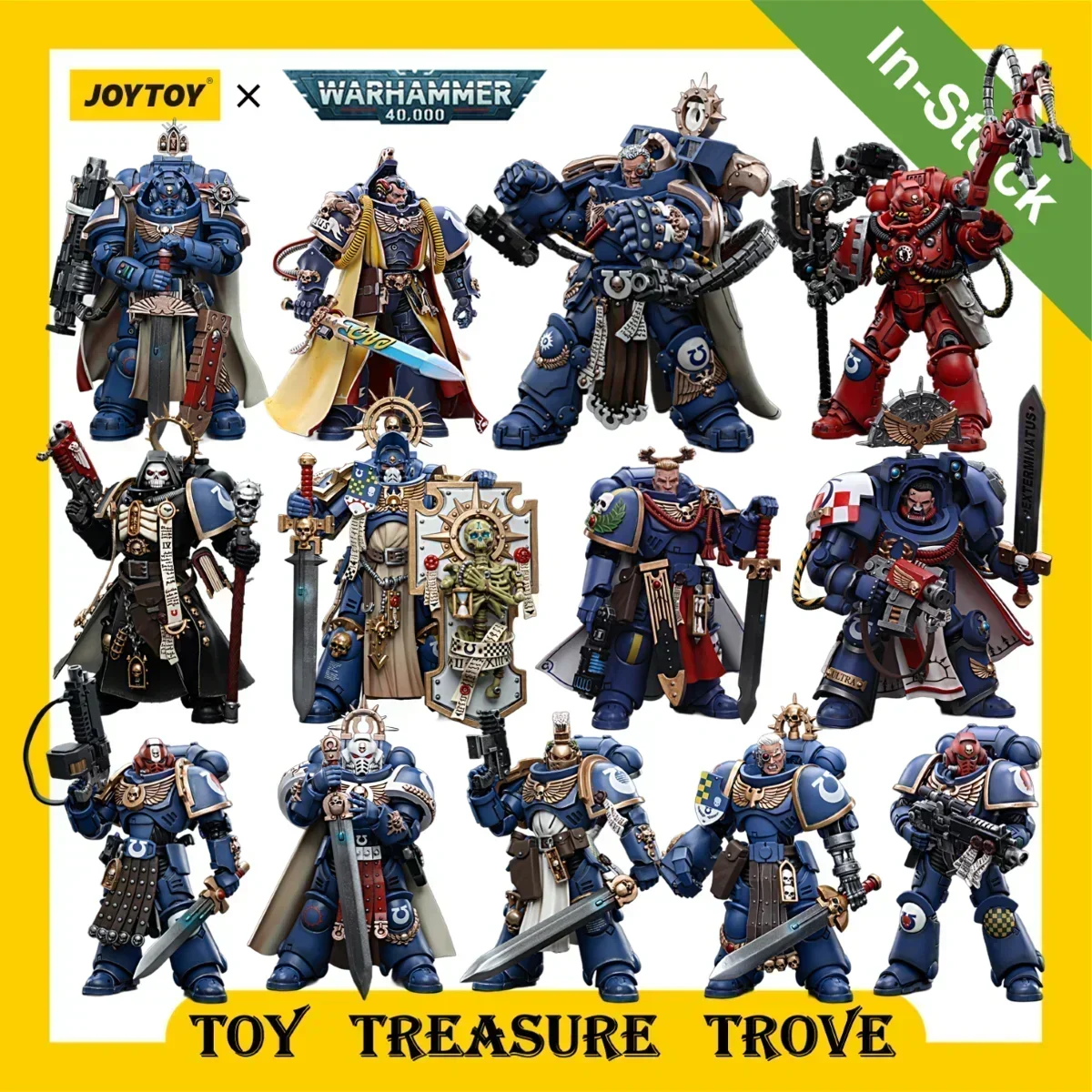 JOYTOY Warhammer 40k Action Figure Ultramarines Primaris Company Champion Parnaeus Veteran Intercessor Anime Military Model Toy