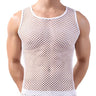 Fishnet Men Sexy Mesh Tank Tops Transparent Sleep Tops Male Underwear Pure Color Vest Sleeveless Tops Underwear Male Undershirt