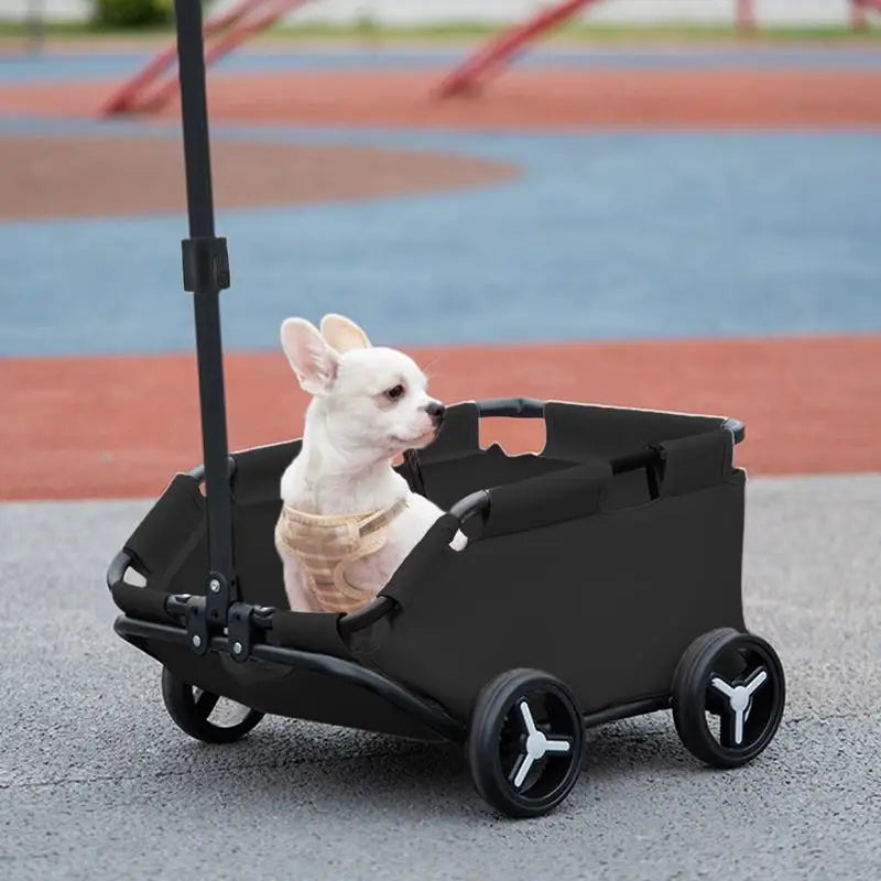 Small Pet Stroller Foldable Multifunctional Rolling Cat Carrier Pet Carriage 4 Wheels Lightweight Trolley Dog Cart for Travel