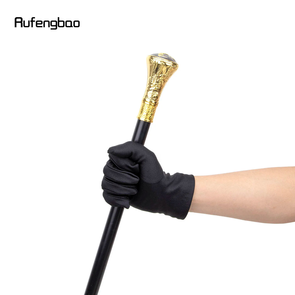 Gold Luxury Sika Deer Head Single Joint Walking Stick with Hidden Plate Self Defense Fashion Cane Plate Cosplay Crosier 93cm