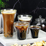 80/200ml Clear Double Wall Glass Espresso Coffee Cup Set Heat-resistant Beer Wine Cocktail Thermal Tea Drink Cups Drinkware Set