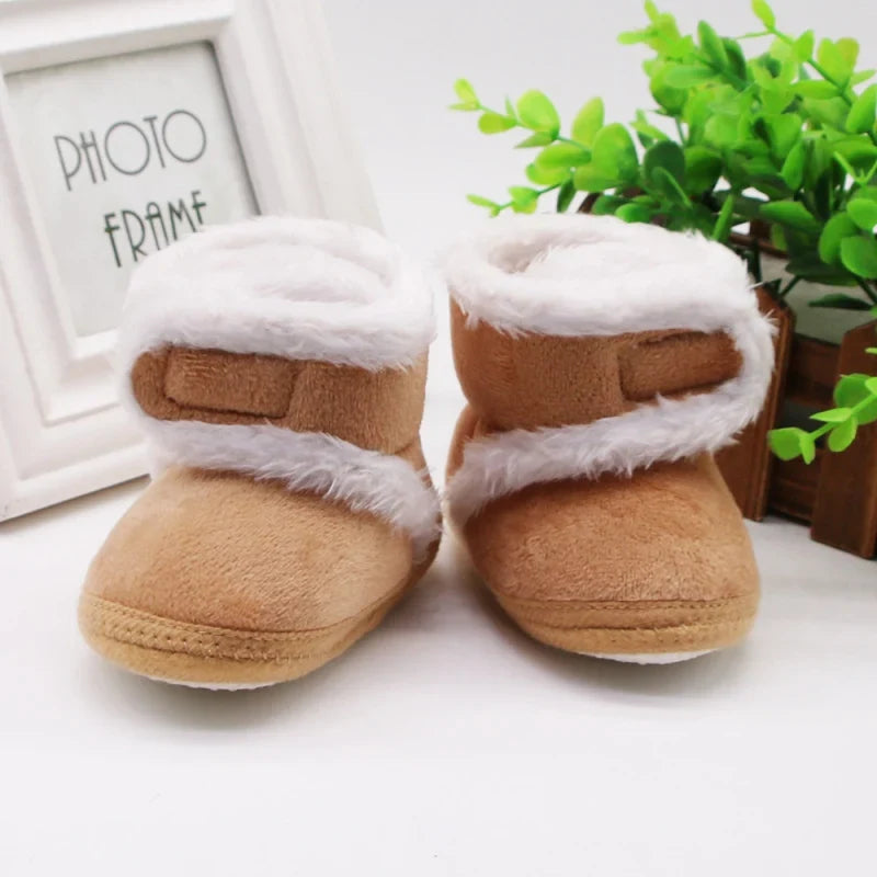 Baywell Autumn Winter Warm Newborn Boots 1 Year baby Girls Boys Shoes Toddler Soft Sole Fur Snow Boots 0-18M