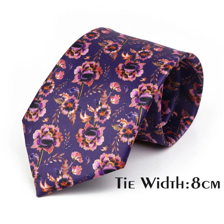 Vintage Floral Geometric Print Necktie Unique Style Mens Fashion 7cm/8cm Jacquard Tie Wedding Party Suit Cravat Skinny Gift