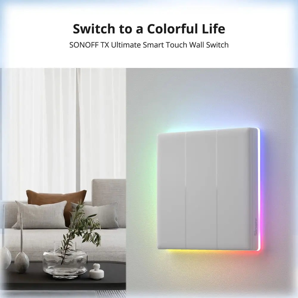 SONOFF TX Ultimate T5 Wi-Fi Smart Wall Switch Multi-Sensory EWeLink Remote Control Touch Panel With Alexa Google Smartthings