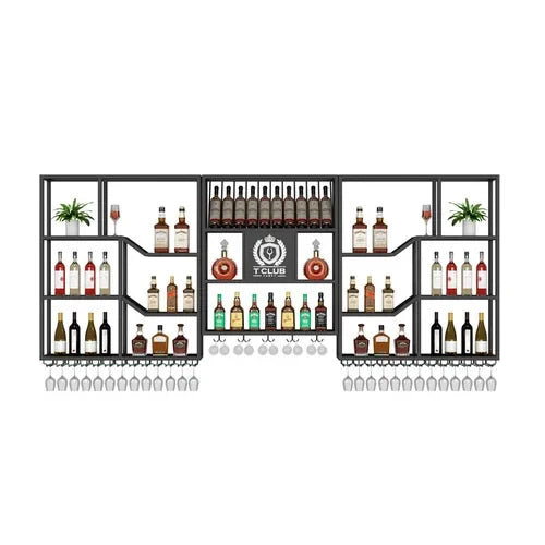 Metalic Wall Mounted Wine Cabinet Restaurant Patio Metalic Small Bar Cabinet Storage Modern Adega Barzinho Kitchen Furniture