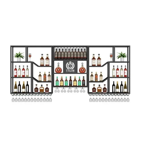 Metalic Wall Mounted Wine Cabinet Restaurant Patio Metalic Small Bar Cabinet Storage Modern Adega Barzinho Kitchen Furniture