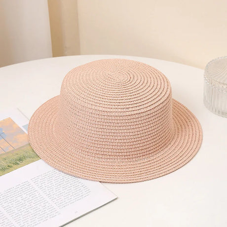 Summer Fashion Versatile Men's Women's Straw Hat Flat Top Fashion Sunscreen Foldable Fedora Beach Tourism Straw Hat Children