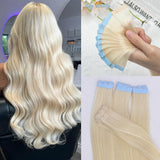 Mini Tape in Human Hair Extensions Double Side Invisible Seamless Tape in Hair 10pcs/set Natural Straight Black Brown Blonde