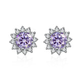 JoyceJelly 1 carat D Color Moissanite Diamond Earrings S925 Sterling Silver Jewelry For Women Sunflower Shaped Ear-studs Wedding