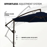 Patio Offset Hanging Umbrella 10 FT Cantilever Outdoor Umbrellas w/Infinite Tilt, Fade Resistant Waterproof Solution-Dyed