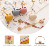  Baby Silicone Pacifier Holder Set BPA Free Food Grade Silicone Infant Travel Portable Storage Box Silicone Chain Nipple Set