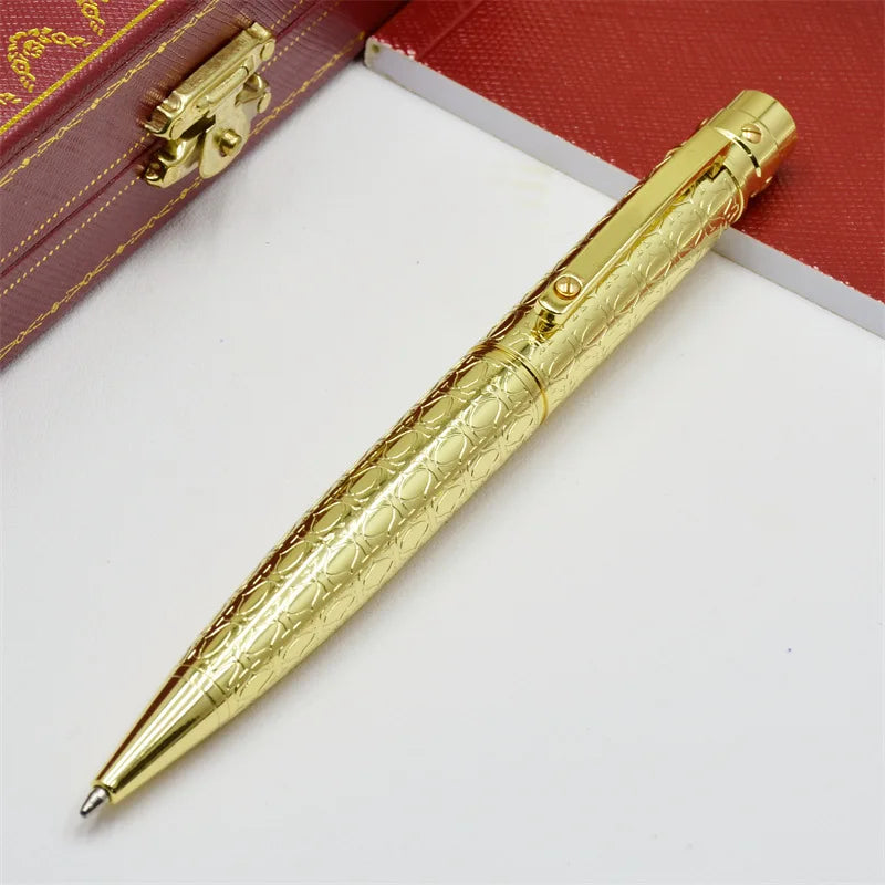 MOM Ca Santos De Rollerball Ballpoint Pens Writing Stationery Luxury Office Gift With Unique Carving Metal Dark Green Silver