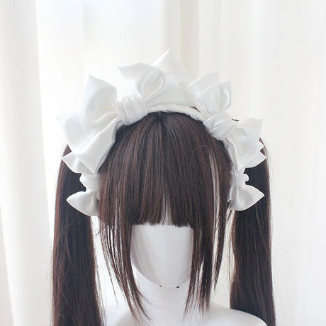 Original Design Solid Color French Doll Bow Tie Hair Hoop Lolita Versatile Retro Vintage Hair Accessories Headband KC