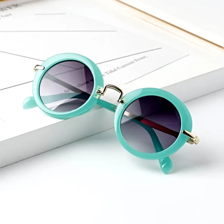 Children s Cute Glasses Retro Fashion Round Lenses Shatter Resistant Plastic Casual Sunglasses