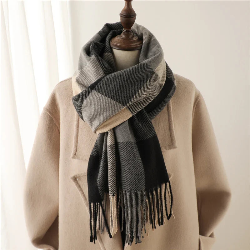 2022 New Winter Cashmere Scarf for Women Warm Shawl and Wraps Thick Blanket Foulard Fashion Bufanda Neckerchief Bandana Pashmina