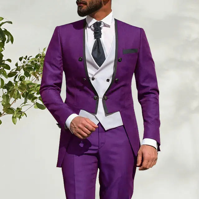 Fashion Italian Tailcoat Latest Design Red Men Suits 3 Pieces Prom Party Wedding Suits For Men Casual Slim Custom Made Outfit