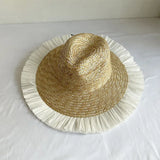 Large Eaves Beach Sunhat Woven Straw Hat Summer Outdoor Sun Protection Breathable Fisherman Hat Sunshade Cap Bohemian Beach Hat