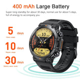 Military Men Smart Watch 400mAh BT HD Calling Music Fitness Tracker 100+ Dial Sport Waterproof Smartwatch for Android Phone 2024