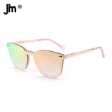 JIM Trendy Rimless Mirrored Sunglasses Reflective Sun Glasses for Women Men UV400