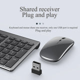 Wireless Bluetooth Keyboard Three-mode Silent Full-size Keyboard and Mouse Combo Set for Notebook Laptop Desktop PC Tablet